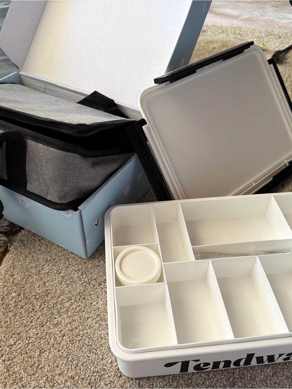 White Multi-Compartment Storage Box - Home Organization